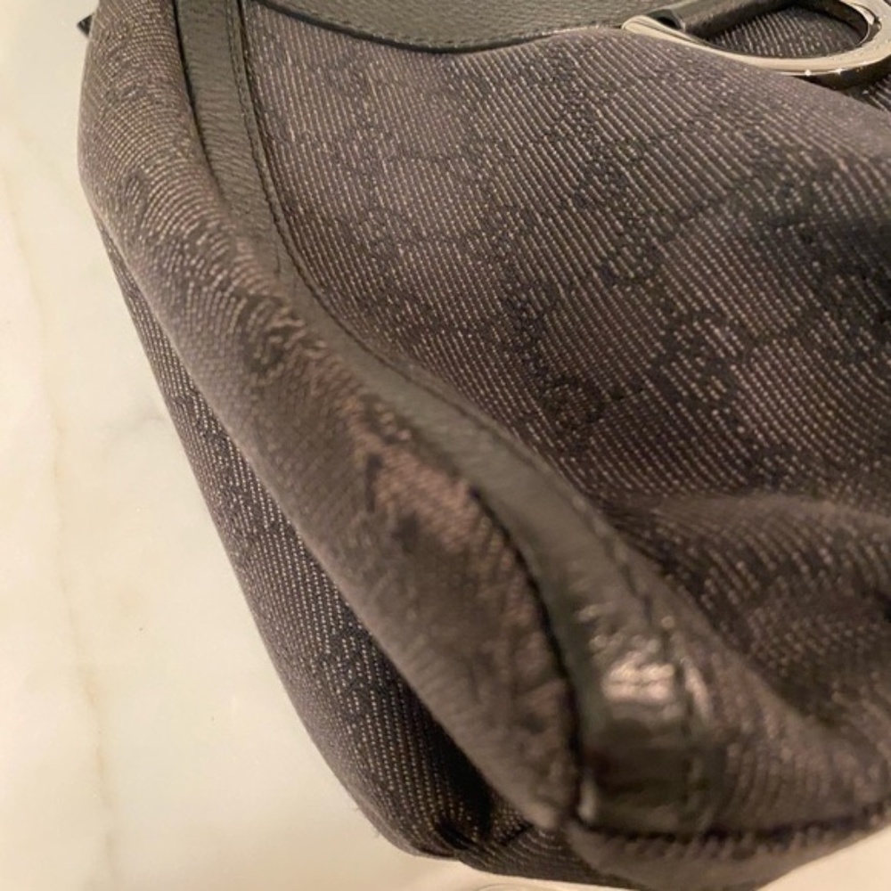 Gucci GG Canvas & Leather Hobo Bag Black - Picture 6 of 13